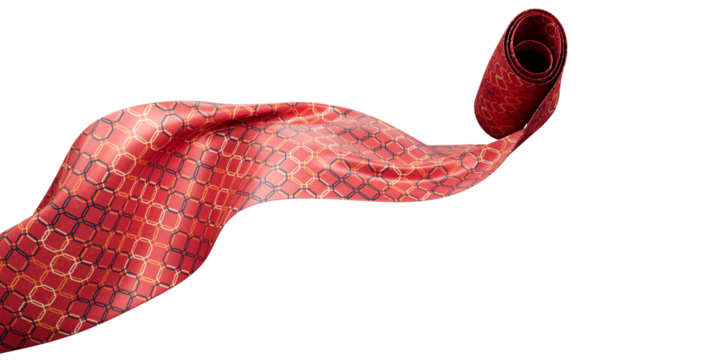 red fabric rolls with geometric hexagon design on transparent background, Synthetic and natural fabrics 