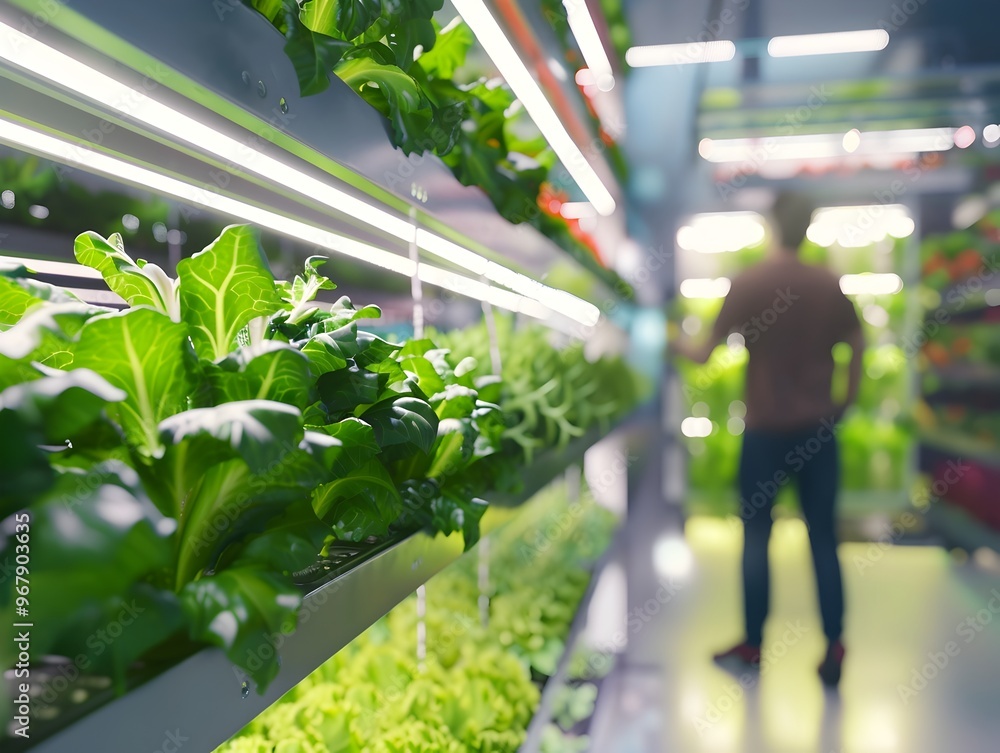 Aufkleber innovative indoor vertical farm with advanced led lighting for efficient space utilization and fresh