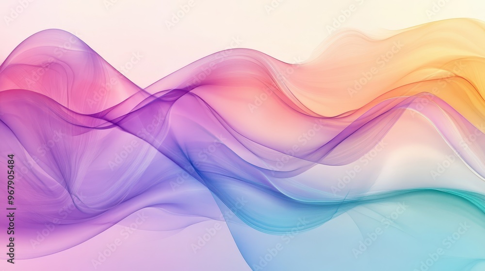 Aufkleber ethereal wave of colors - abstract background with transparent ripple pattern and layered ideas