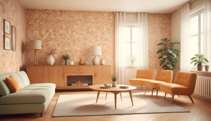 Photo interior modern design room 3d illustration;