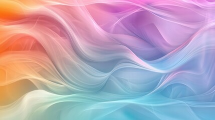 Fototapeta premium Fluid Wave of Colorful Bliss - Abstract Background with Gentle Ripples and Spectrum of Colors