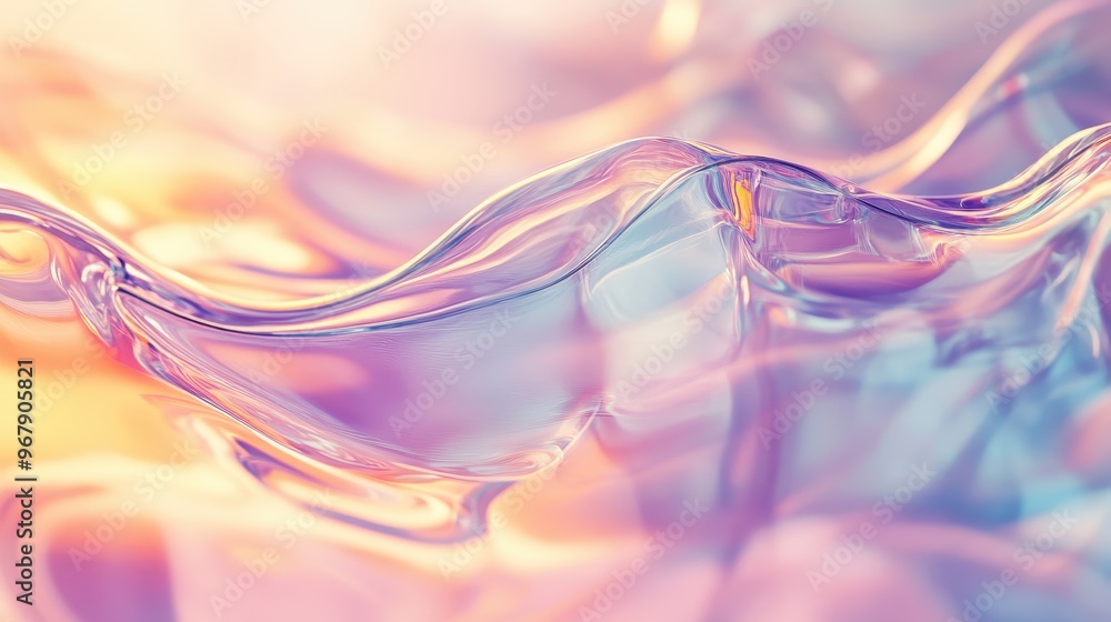 Aufkleber fluid wave pattern on abstract background with soft color gradients for design inspiration