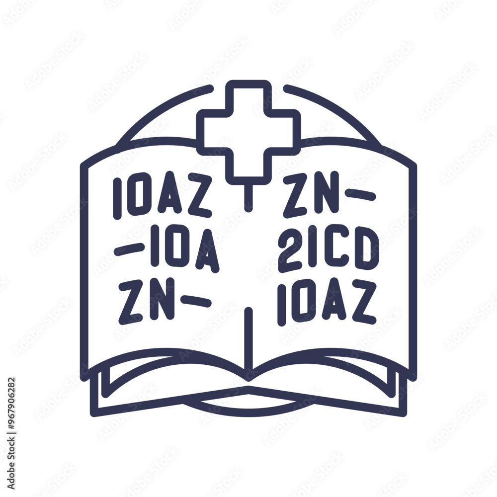 Poster an open book with a cross symbol, representing the intersection of knowledge and healthcare.