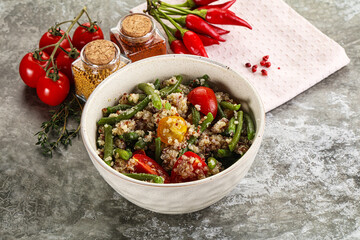 Vegan boiled quinoa with vegetables