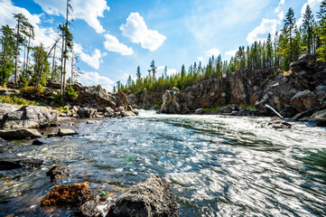 Yellowstone National Park's Firehole River at Cascade Rapids