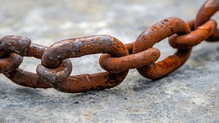 Fototapeta premium Rusty Chain on Concrete