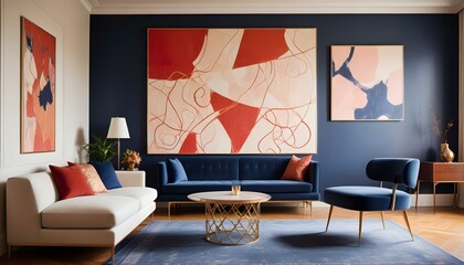 Photo interior modern design room 3d illustration;