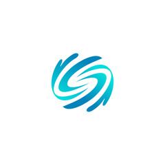 Obraz premium Letter S Logo abstract Water Splash, icon for your Business, Health, Medical and Nature.