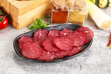 Smoked beef meat - Pastrami slices