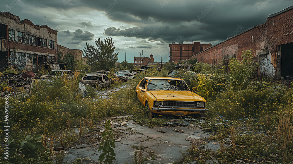 Poster Abandoned car