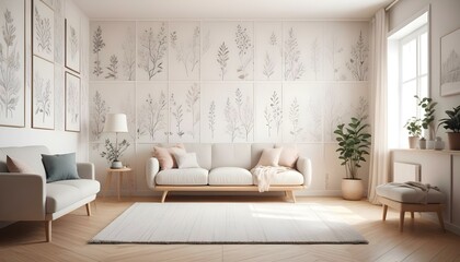 Photo interior modern design room 3d illustration;