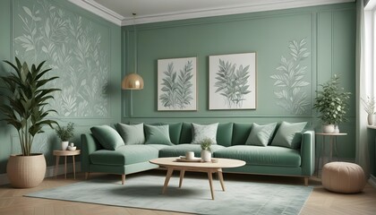 Photo interior modern design room 3d illustration;