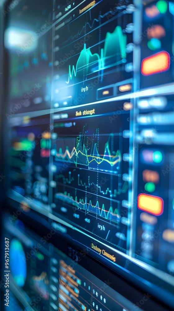 Poster healthcare monitoring dashboard displaying vital signs and patient data for informed decisions