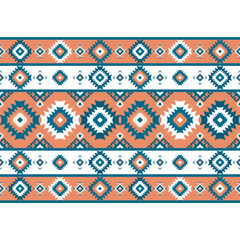Vector Geometric Ethnic Pattern Seamless Design for Background or Wallpaper. Ikat Fabric Pattern Design Concept.