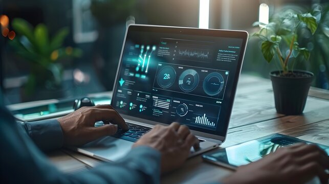 Interactive Patient Portal on Laptop Digital Health Management Application