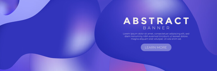 Blue banner template with fluid background, Modern banner template with fluid background, Blue fluid banner