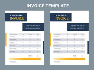 Minimal Corporate Business Invoice design template vector illustration bill form price invoice. Creative invoice template vector. business stationery design payment agreement design template