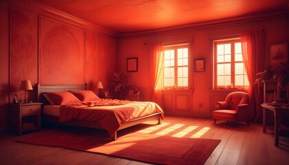 Photo interior modern design room 3d illustration;