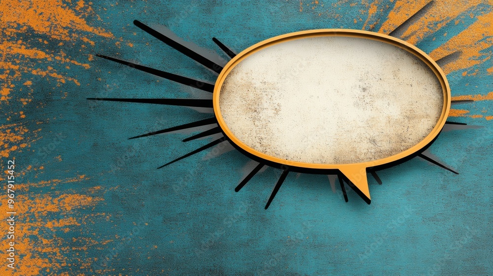 Poster creative speech bubble design on grunge background, ideal for communication and expression in digita