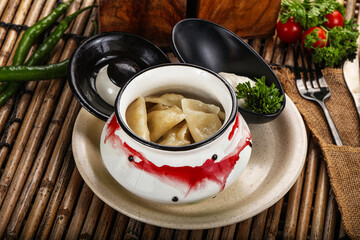 Vareniki - stuffed dumplings with potato