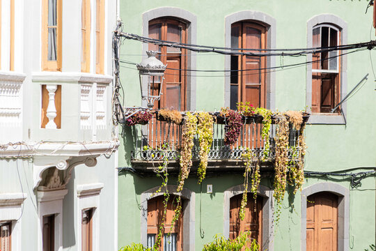 valcon of typical house in a Canarian town