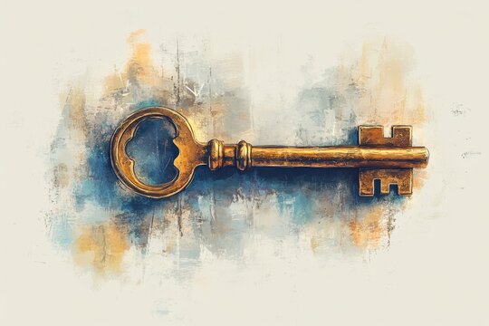 An ornate vintage key resting on a textured background, symbolizing access, mystery, and timelessness.