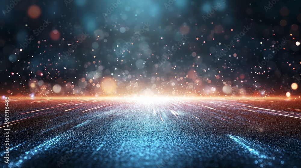 Aufkleber a vibrant abstract background featuring dynamic light trails and bokeh effects, perfect for technolo