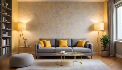 Photo interior modern design room 3d illustration;