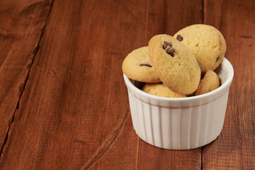Homemade cookies with dark chocolate chips