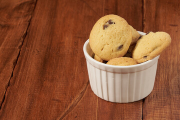 Homemade cookies with dark chocolate chips