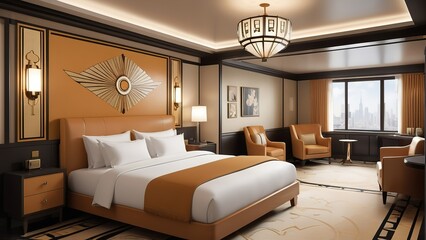 luxury hotel room with bed