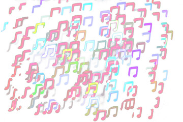 Colorful glitter musical note png beam bokeh sequin confetti on transparent background