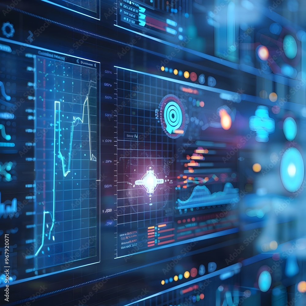 Poster digital health data analytics platform visualizing patient trends and outcomes
