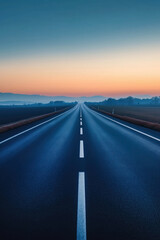 Carretera minimalistas con tonos azules