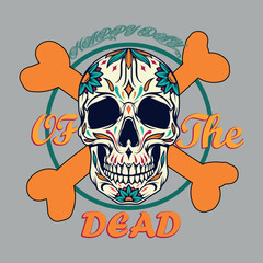Day of the dead sugar skull graphic
