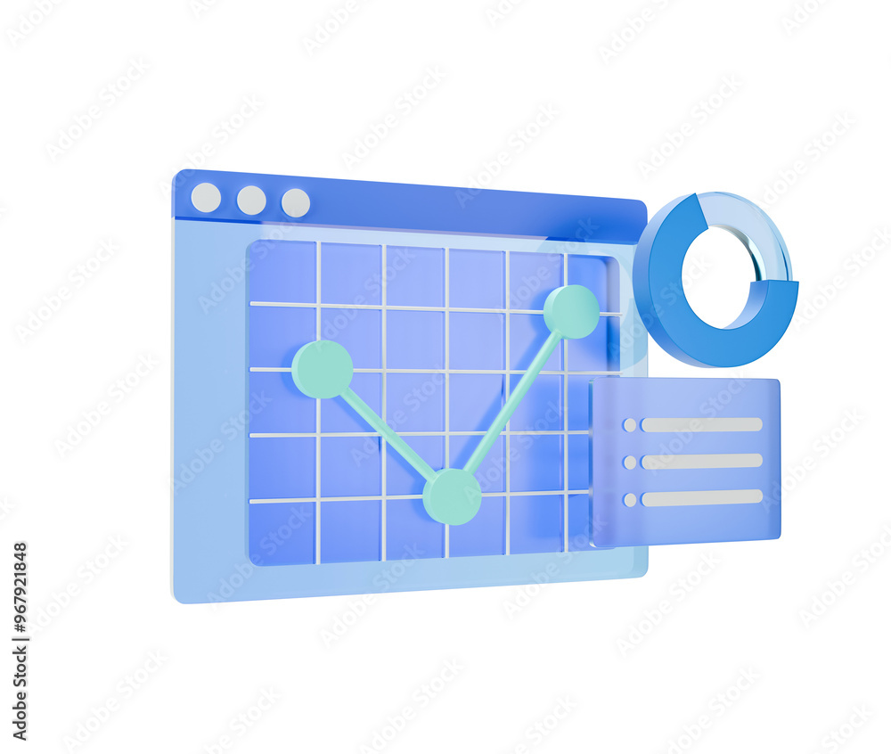 Poster 3d data analytics with business strategy graph