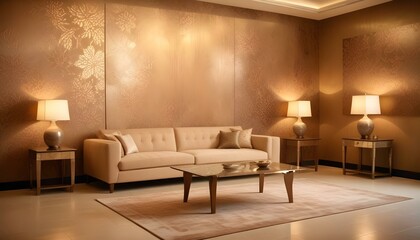 Photo interior modern design room 3d illustration;