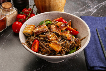 Buckwheat Soba with eel and vegetavles