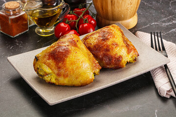 Roasted chicken thigh with spices