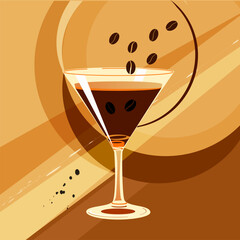 Cocktail Espresso Martini Vektorgrafik
