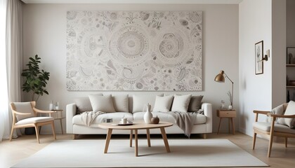 Photo interior modern design room 3d illustration;