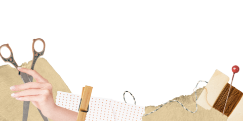 Sewing border png hobby sticker, transparent background