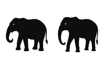 elephant vector silhouette art white background