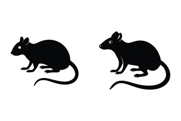 rat vector silhouette art white background