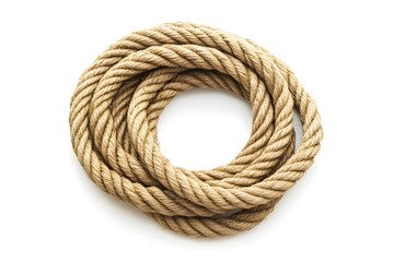 Obraz premium Coiled rope on a white background.