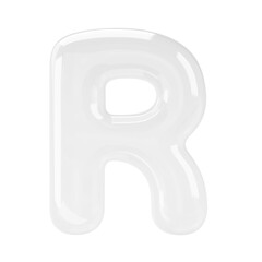 Letter R png 3D bubble alphabet, transparent background