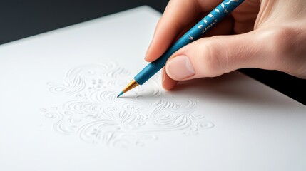 A hand drawing on a canvas, the lines transforming into fantastical creatures and landscapes as the artist imagination flows.