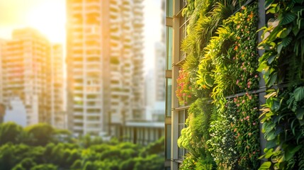 Vertical Urban Garden on Skyscraper Integrating Nature and Sustainable City Living Concept