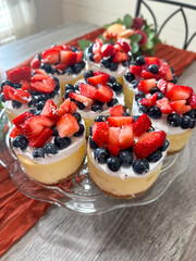Fruit Tarts On A Glass Serving Tray