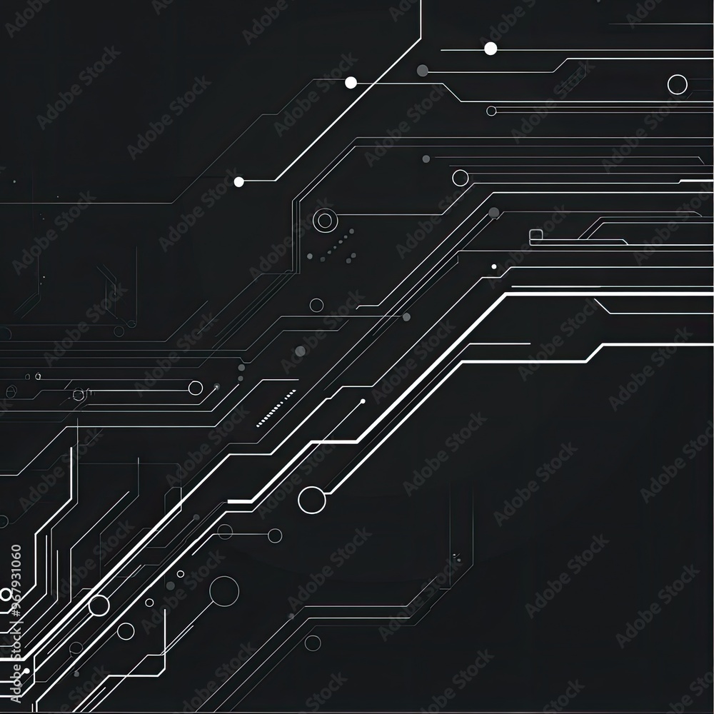 Aufkleber abstract technology background featuring circuit lines and nodes, ideal for digital themes and moder